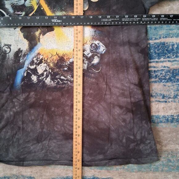 The Mountain Space Kittens Astronaut Cats Black Gray Tie-Dye Shirt 2XL Y2K - Picture 4 of 5